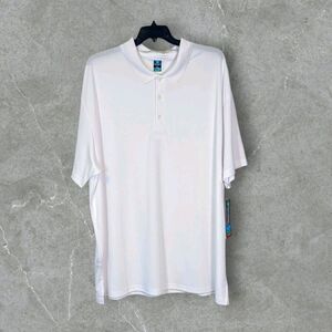 PRO TOUR Golf Polo Shirt Men’s Big & Tall 4X Stretch 1/4 Button White NWT